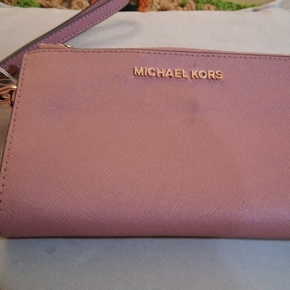 Michael Kors Pink Jet Set Double Zipper Wallet